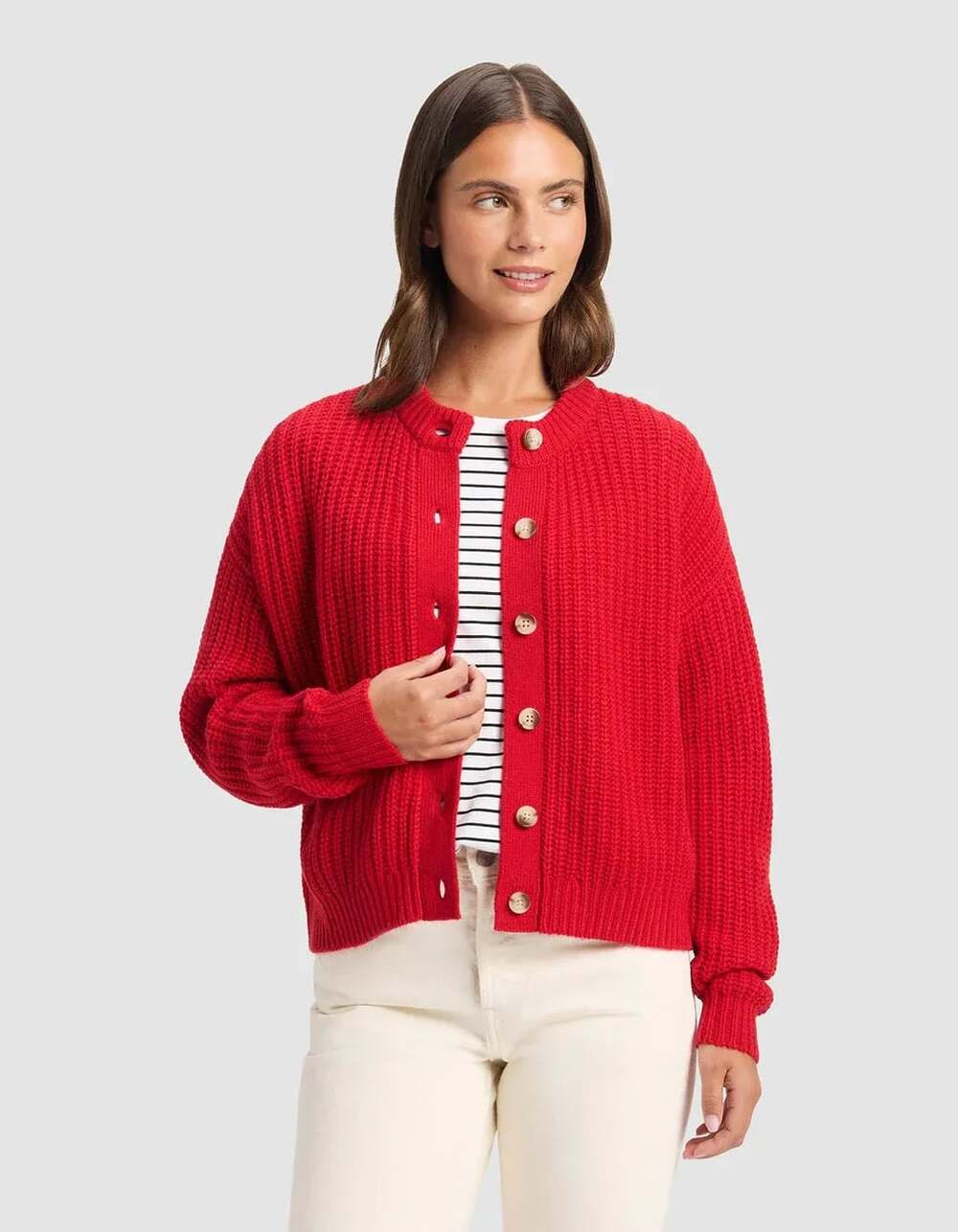 Cozy Earth Women's Arden Cardigan Crimson Size S